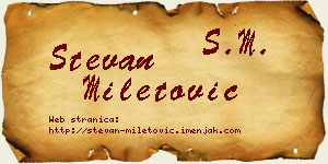 Stevan Miletović vizit kartica